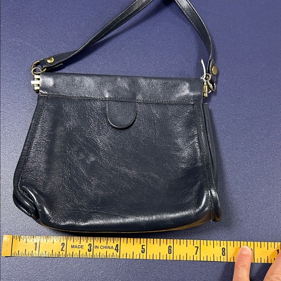 Elegant navy blue Leather Crossbody Bag - Picture 5 of 6